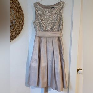 Gold / Beige Formal Dress - wedding guest, anniversary, party dress